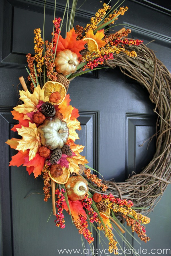 Diy Fall Wreath Ideas
 DIY Fall Wreath Fall Themed Tour Artsy Chicks Rule