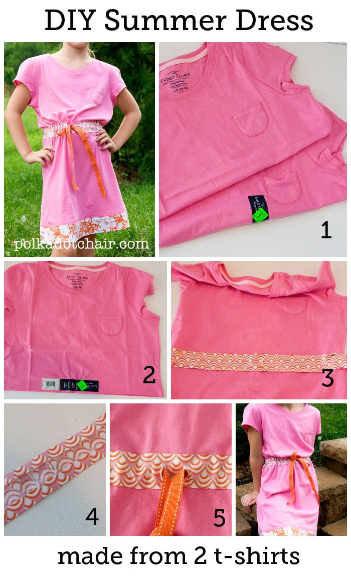 Diy Summer Shirts
 How to Sew a Summer Sundress from Two T Shirts