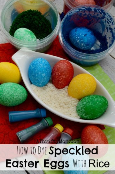 Dyeing Easter Eggs With Food Coloring
 Mess Free Easter Eggs Made with dry rice and food