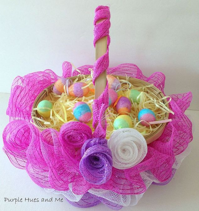 Easter Basket Decorating Ideas
 Ruffled Mesh Easter Basket DIY