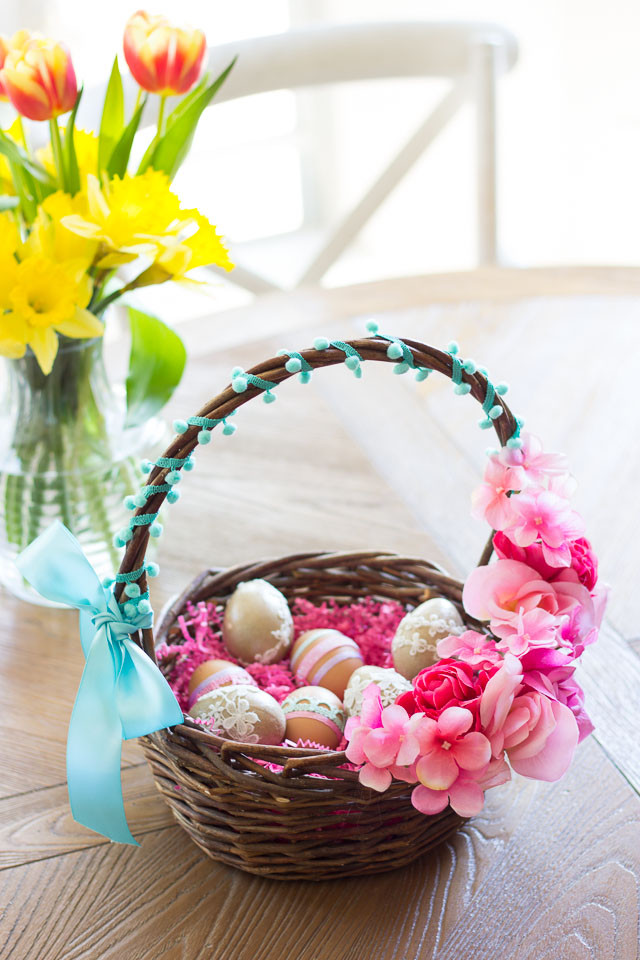 Easter Basket Decorating Ideas
 Thrifty DIY Floral Easter Baskets