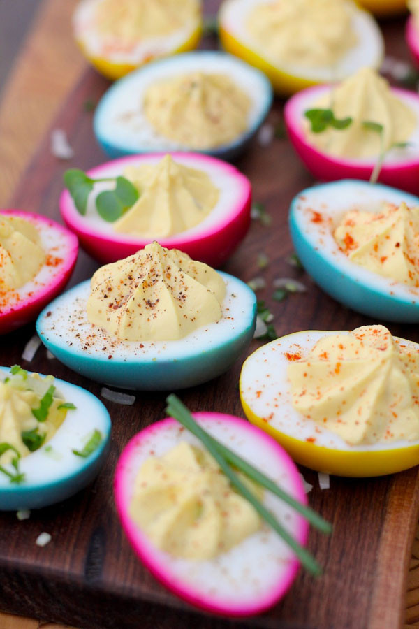 Easter Egg Recipe
 Dyed Greek Yogurt Deviled Eggs Kitchen Vignettes