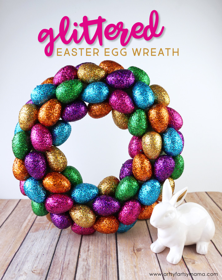 Easter Egg Wreath Diy
 DIY Glittered Easter Egg Wreath
