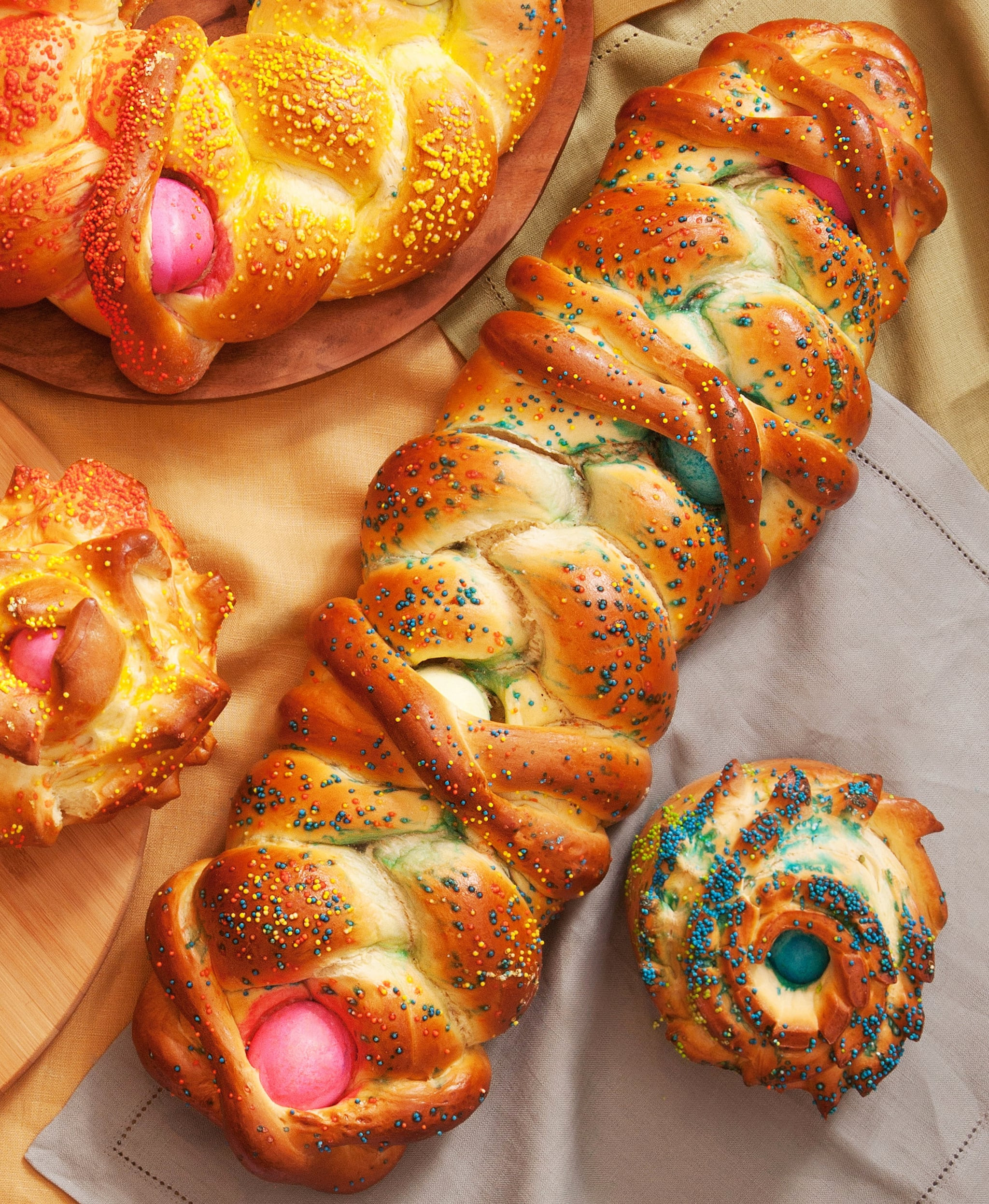 Easter Food
 Easter Bread With Colored Eggs