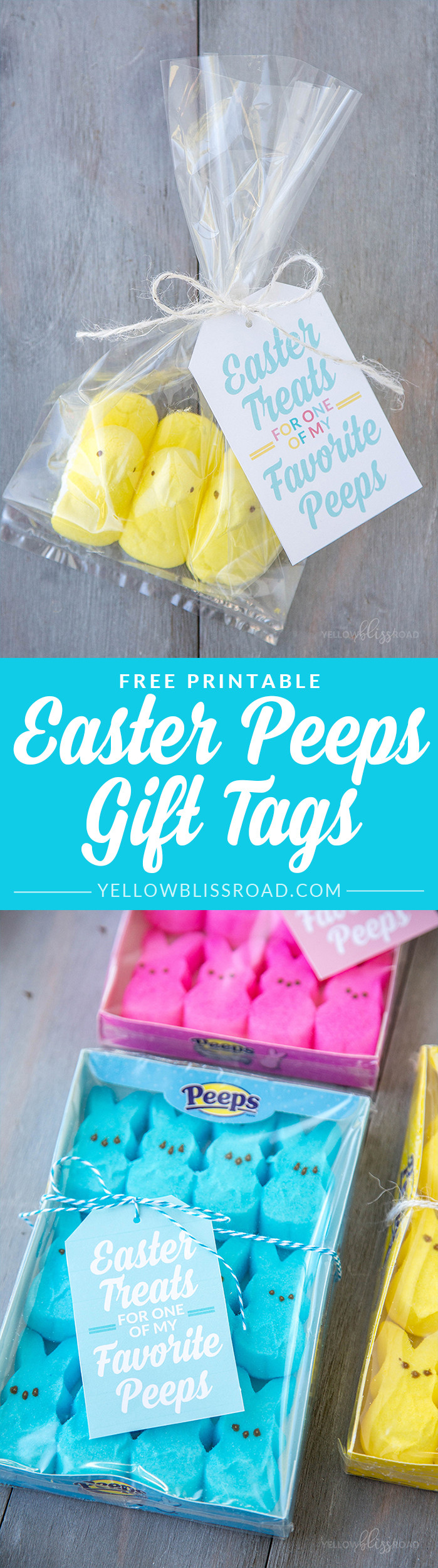 Easter Gifts For Friends
 Peeps Easter Gift Idea with Free Printables
