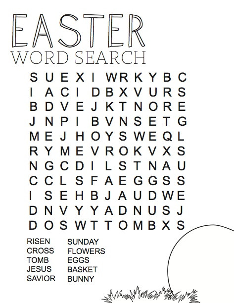 Easter Sunday School Activities
 Easter Word Search Children s Ministries