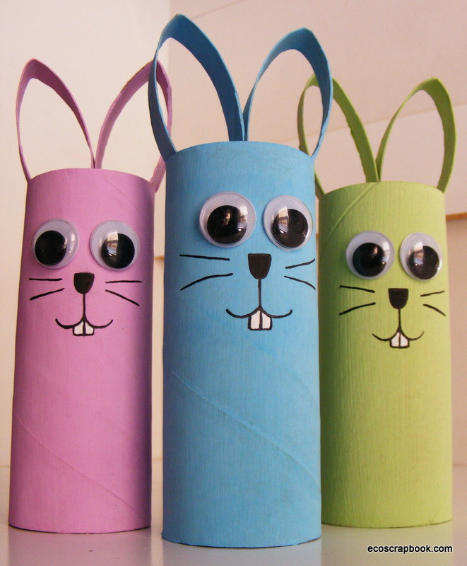Easter Toilet Paper Roll Crafts
 EcoScrapbook Easter Kid s Craft Toilet Paper Roll Bunnies