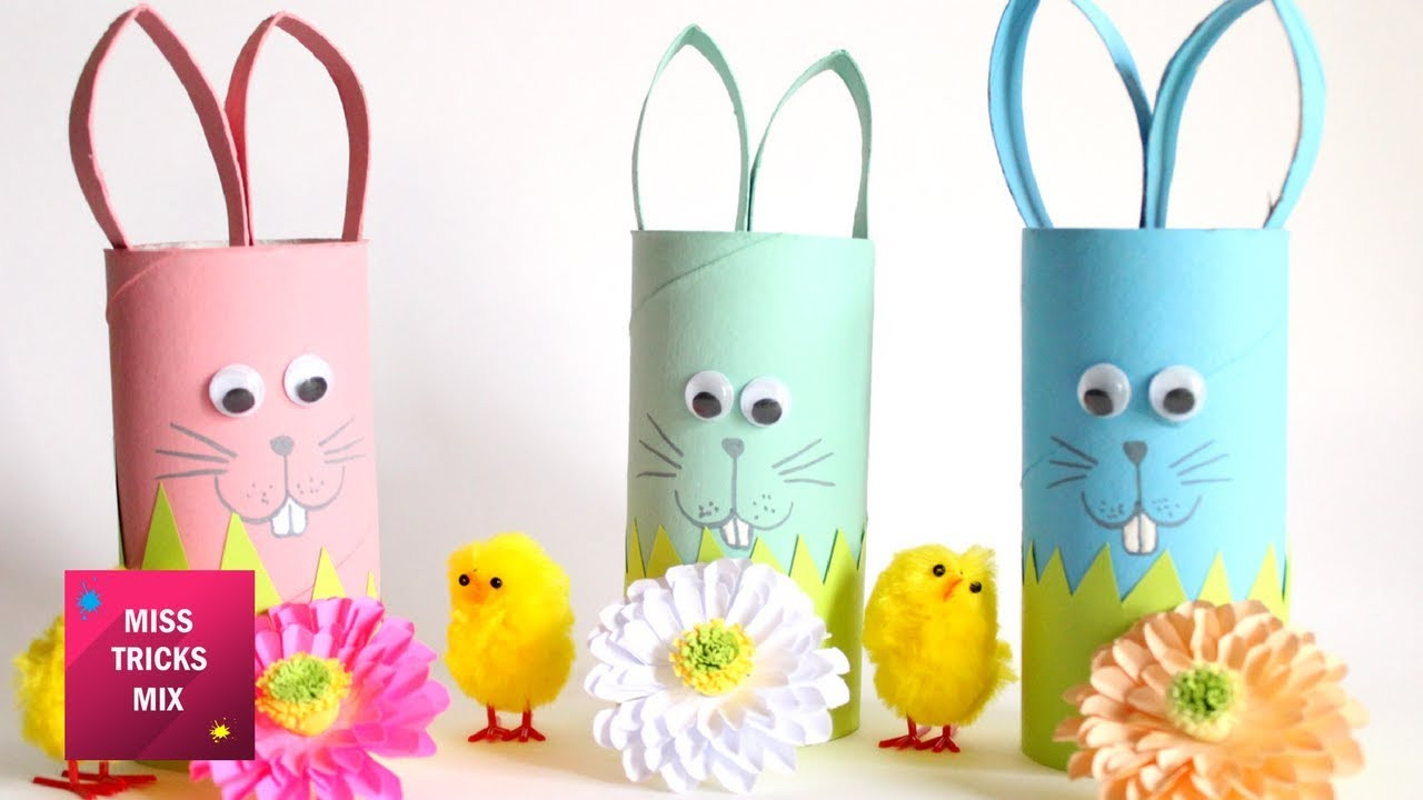 Easter Toilet Paper Roll Crafts
 DIY How to make an Easter bunny using toilet paper roll