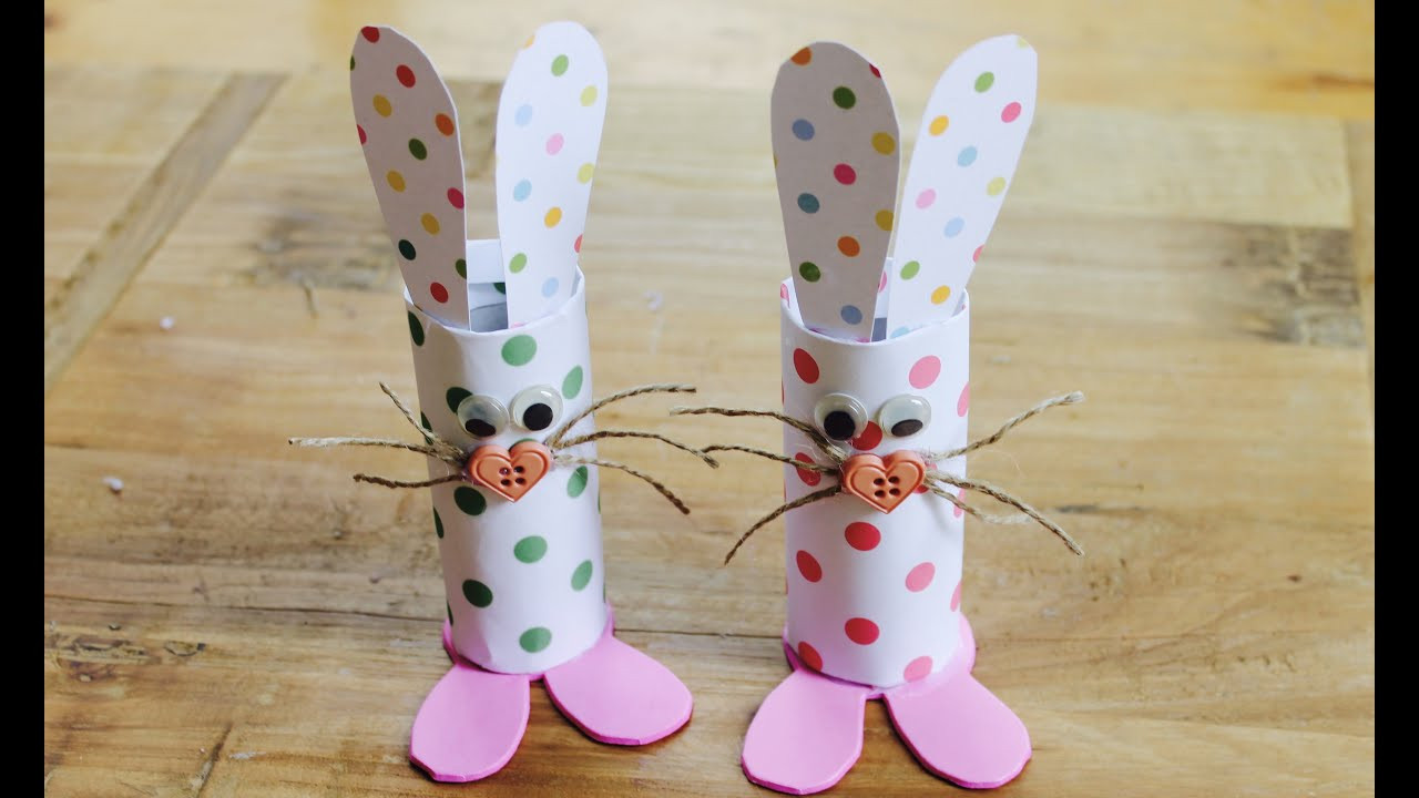 Easter Toilet Paper Roll Crafts
 Easter craft How to make toilet roll bunnies