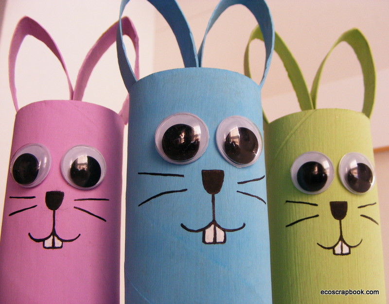 Easter Toilet Paper Roll Crafts
 EcoScrapbook Easter Kid s Craft Toilet Paper Roll Bunnies