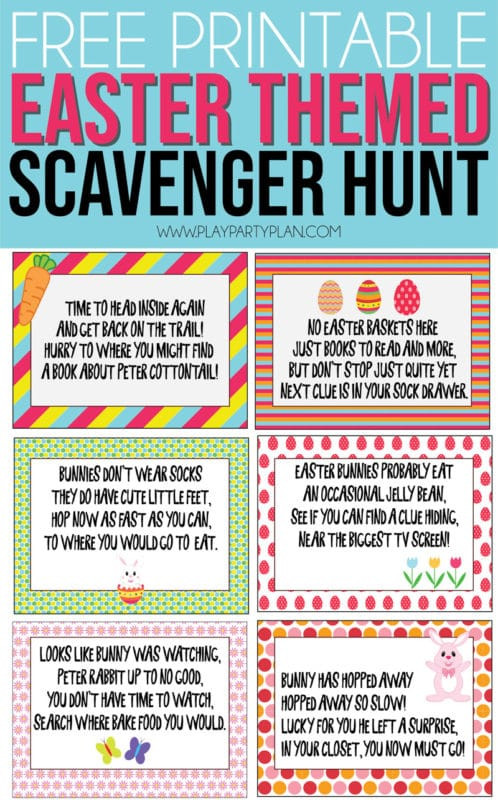 Easter Treasure Hunt Ideas
 Free Printable Easter Scavenger Hunt Clues Play Party Plan