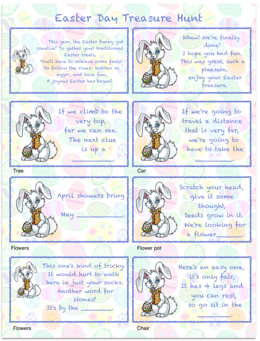 Easter Treasure Hunt Ideas
 Free Printables Easter Egg Treasure Hunt 24 Mix & Match