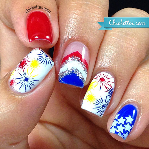 Easy Fourth Of July Nails Design
 50 Adorable Fourth July Nail Art Ideas