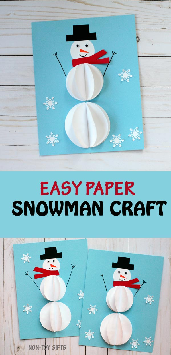 Easy Preschool Winter Crafts
 Easy paper snowman craft for kids