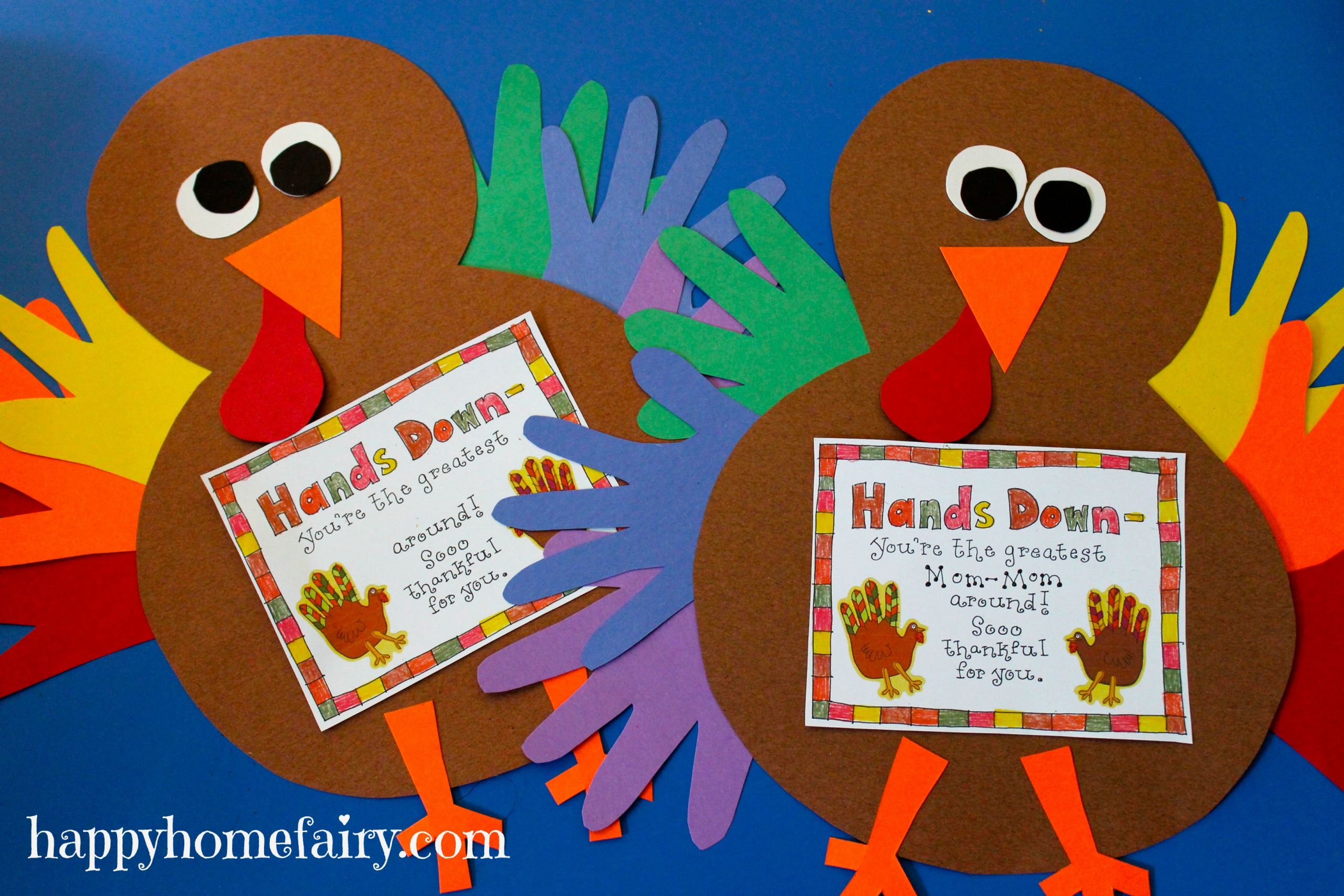 Easy Thanksgiving Crafts For Preschoolers
 Thankful Handprint Turkey Craft FREE Printable Happy