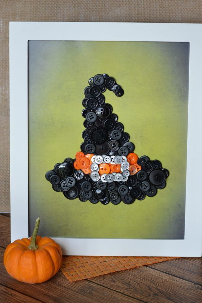 Fall And Halloween Crafts
 witch hat button craft