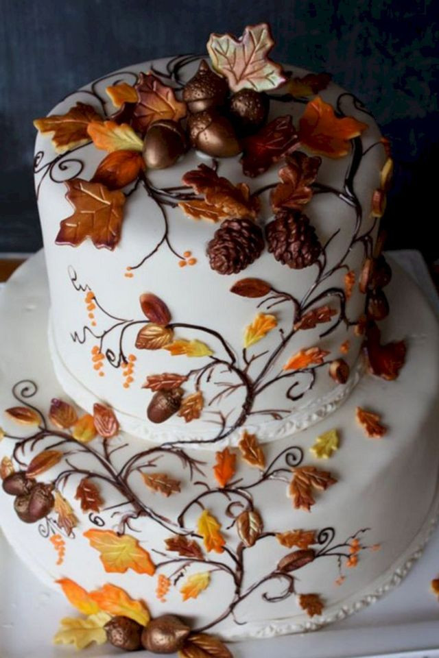Fall Cakes Ideas
 35 Beautiful Wedding Fall Cake Decorations For Your