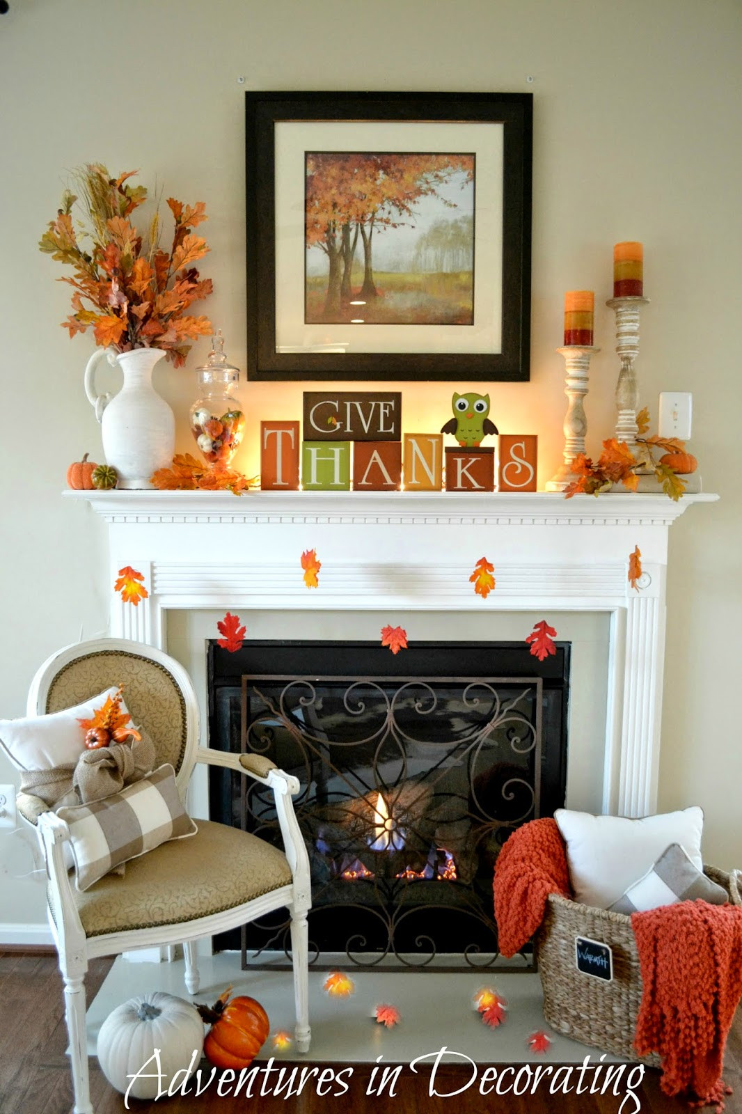 Fall Mantle Decorating Ideas
 Adventures in Decorating Our Simple Fall Mantel