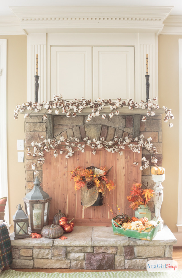 Fall Mantle Decorating Ideas
 Fall Fireplace Mantel Decorating Ideas Atta Girl Says