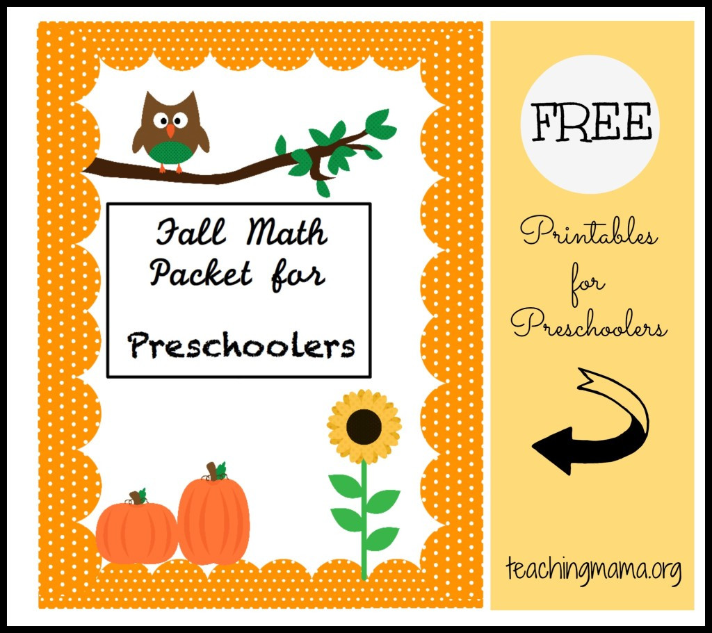 Fall Math Activities For Preschoolers
 Weekly Printable Pages Round Up Fall Worksheets