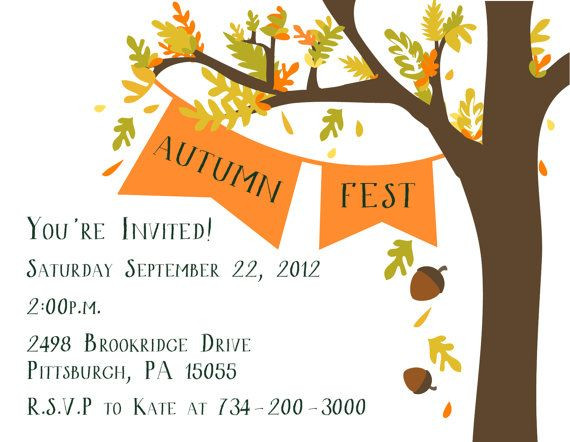 Fall Party Invitation Template
 Fall Party Invitation by PaperPleaseStudio on Etsy $40 00