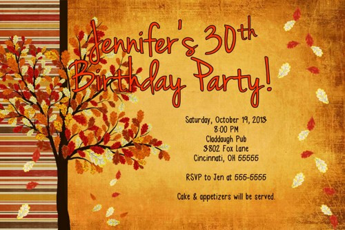 Fall Party Invitation Template
 Fall Birthday Invitations Ideas – Bagvania FREE Printable