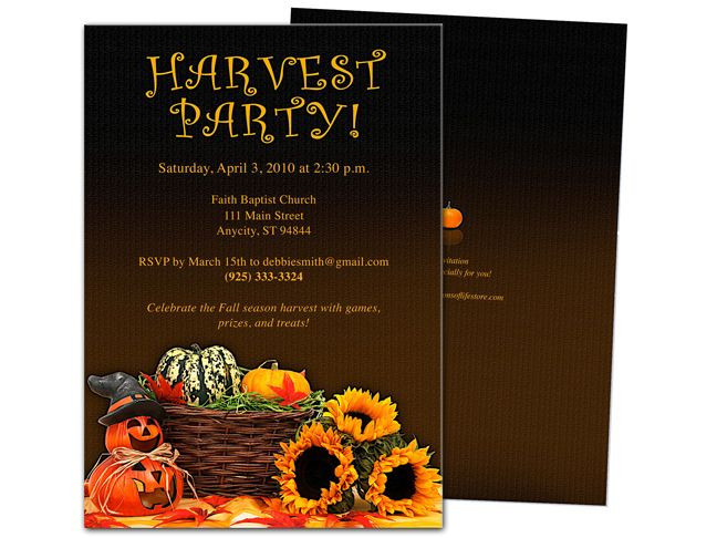 Fall Party Invitation Template
 harvest party template