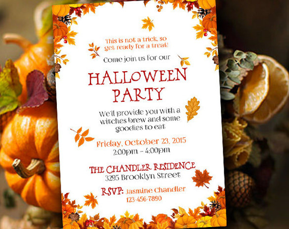 Fall Party Invitation Template
 21 Halloween Invitation Templates Free Sample Example