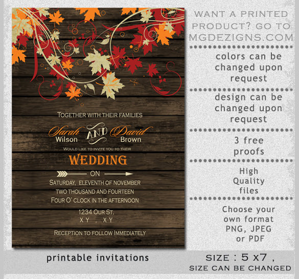 Fall Party Invitation Template
 28 Wedding Reception Invitation Templates Free Sample