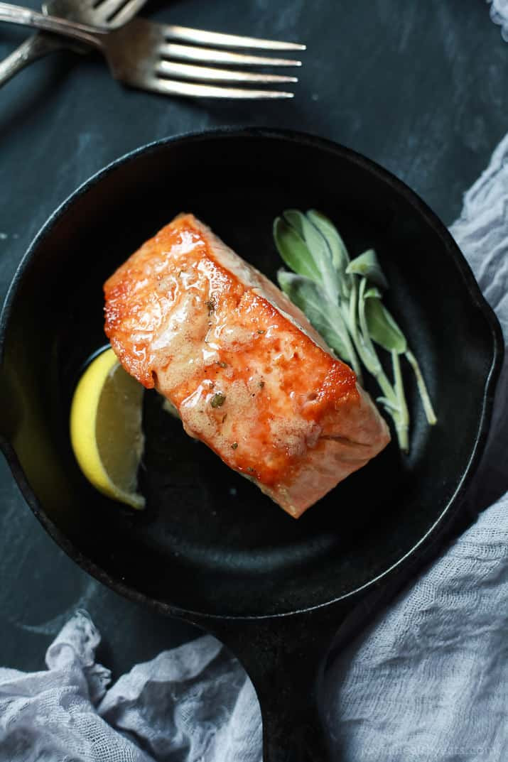 Fall Salmon Recipe
 Pan Seared Salmon with Sage Brown Butter Sauce