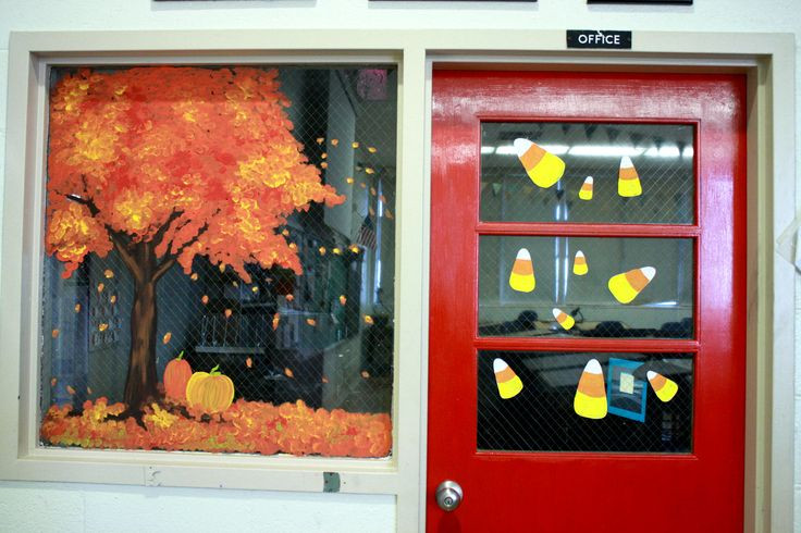 Fall Window Painting Ideas
 Happy Fall inted windows to give any classroom a fresh