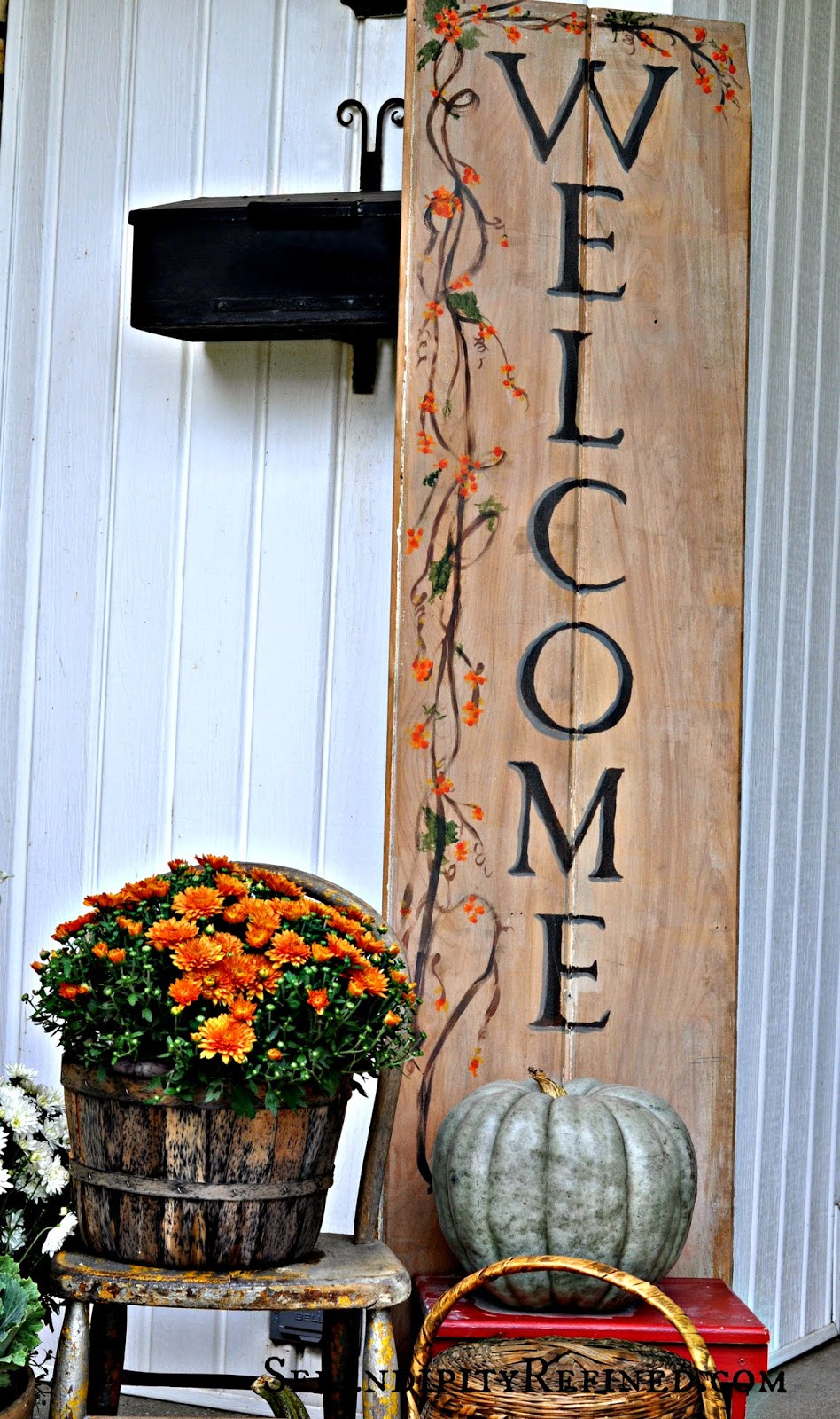 Fall Wood Decor
 Serendipity Refined Blog Fall Harvest Porch Decor with