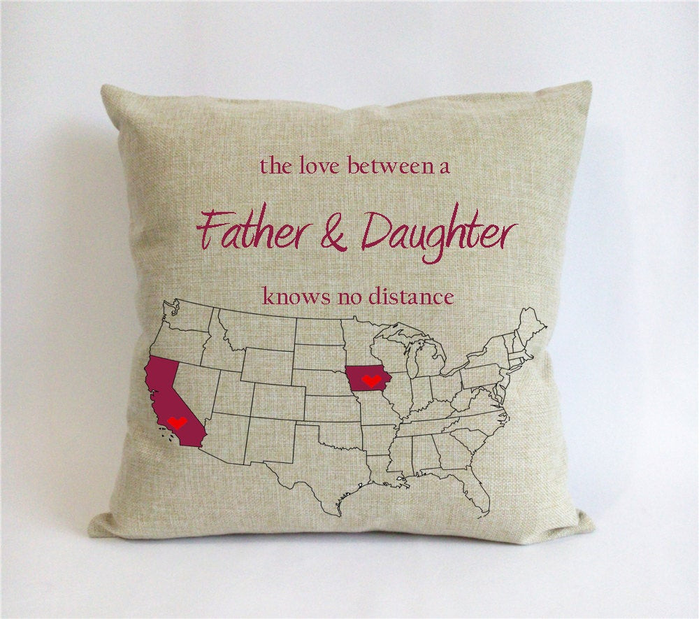 Fathers Day Gift Ideas From Daughter
 long distance father daughter pillow case fathers day t