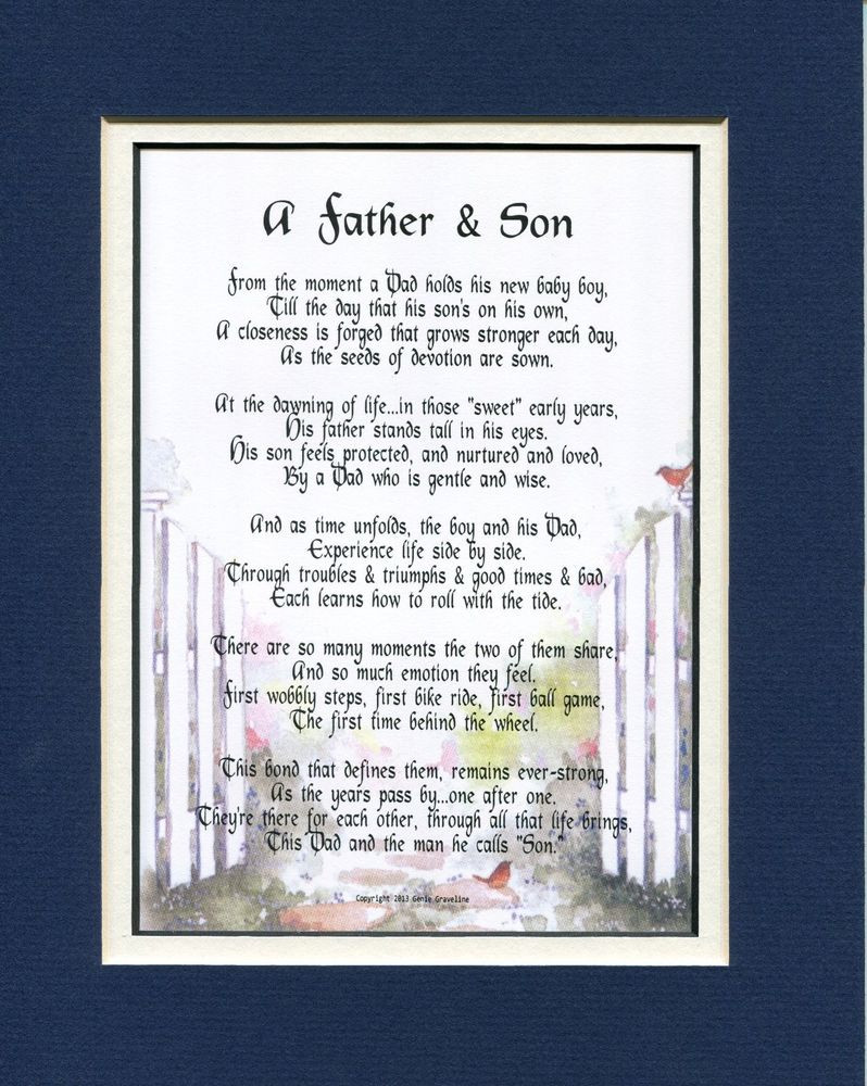 Fathers Day Gifts From Son
 25A Gift Present for Father or Son Poem Keepsake Fathers