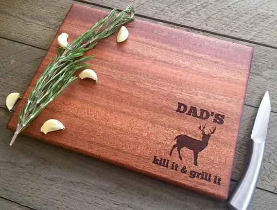 Fathers Day Hunting Gifts
 Custom Cutting board Fathers day Grilling Gift for Dad