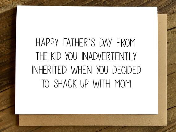 Fathers Day Ideas For Stepdads
 Funny Father s Day Card for Step Dad Stepdad Card