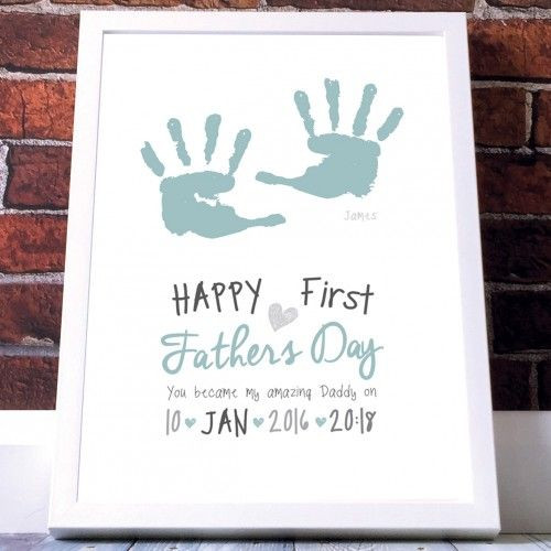 First Time Fathers Day Gift
 First Father s Day Personalised Baby Hand Print Poster