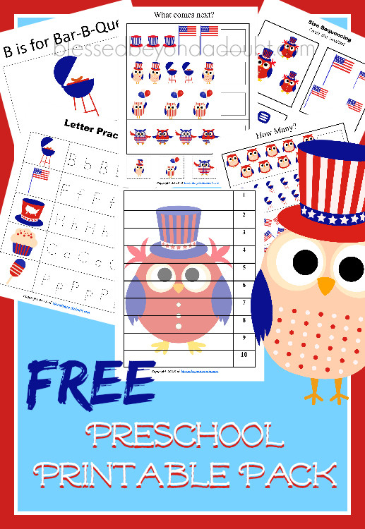 Fourth Of July Activities For Preschoolers
 FREE July 4th Preschool Pack Over 20 Pages