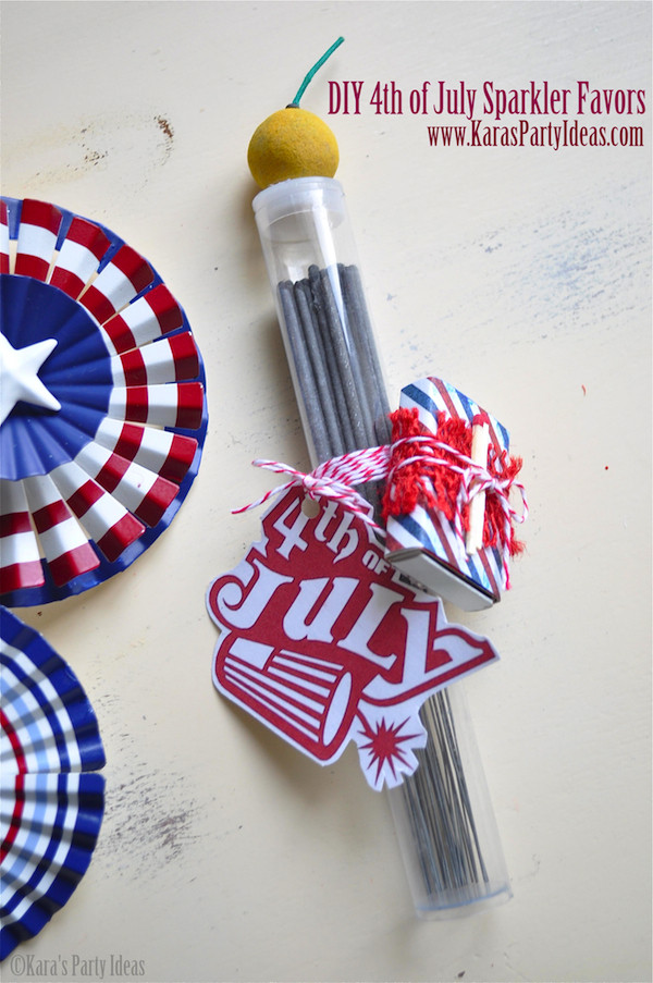 Fourth Of July Party Favors
 Kara s Party Ideas DIY 4th of July Sparkler Party Favors