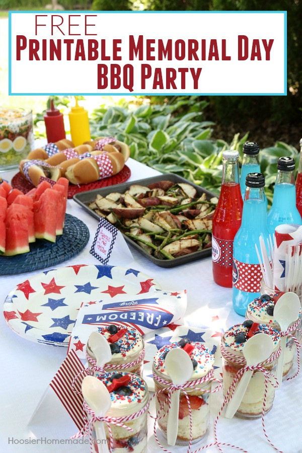 Free Food Memorial Day
 Printable Memorial Day BBQ Party Hoosier Homemade