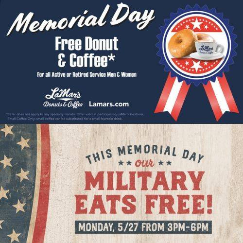 Free Food On Memorial Day
 Memorial Day Freebies 2019 FREE Donuts Meals Parks