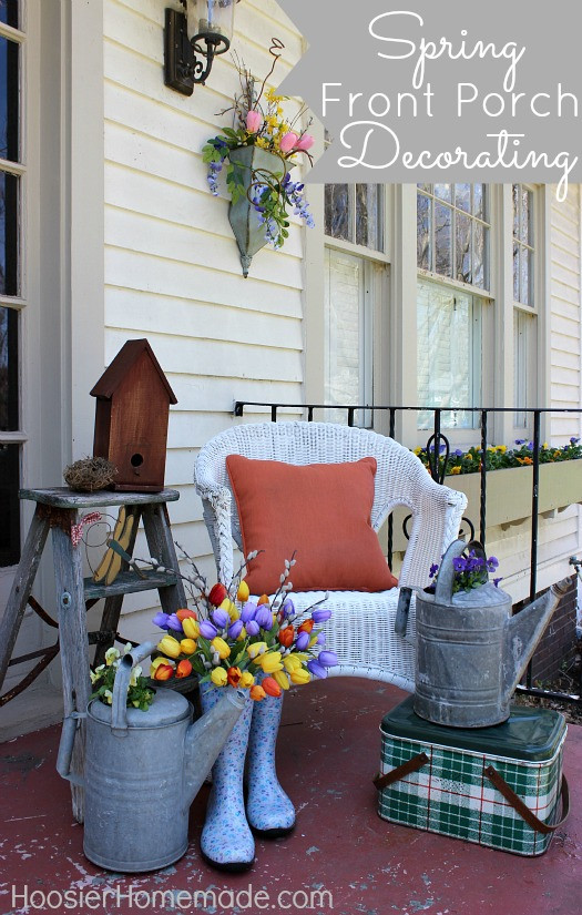 Front Porch Spring Ideas
 Spring Front Porch Decorating Hoosier Homemade
