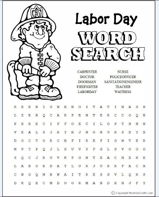 Fun Labor Day Activities
 Labor Day Word Search