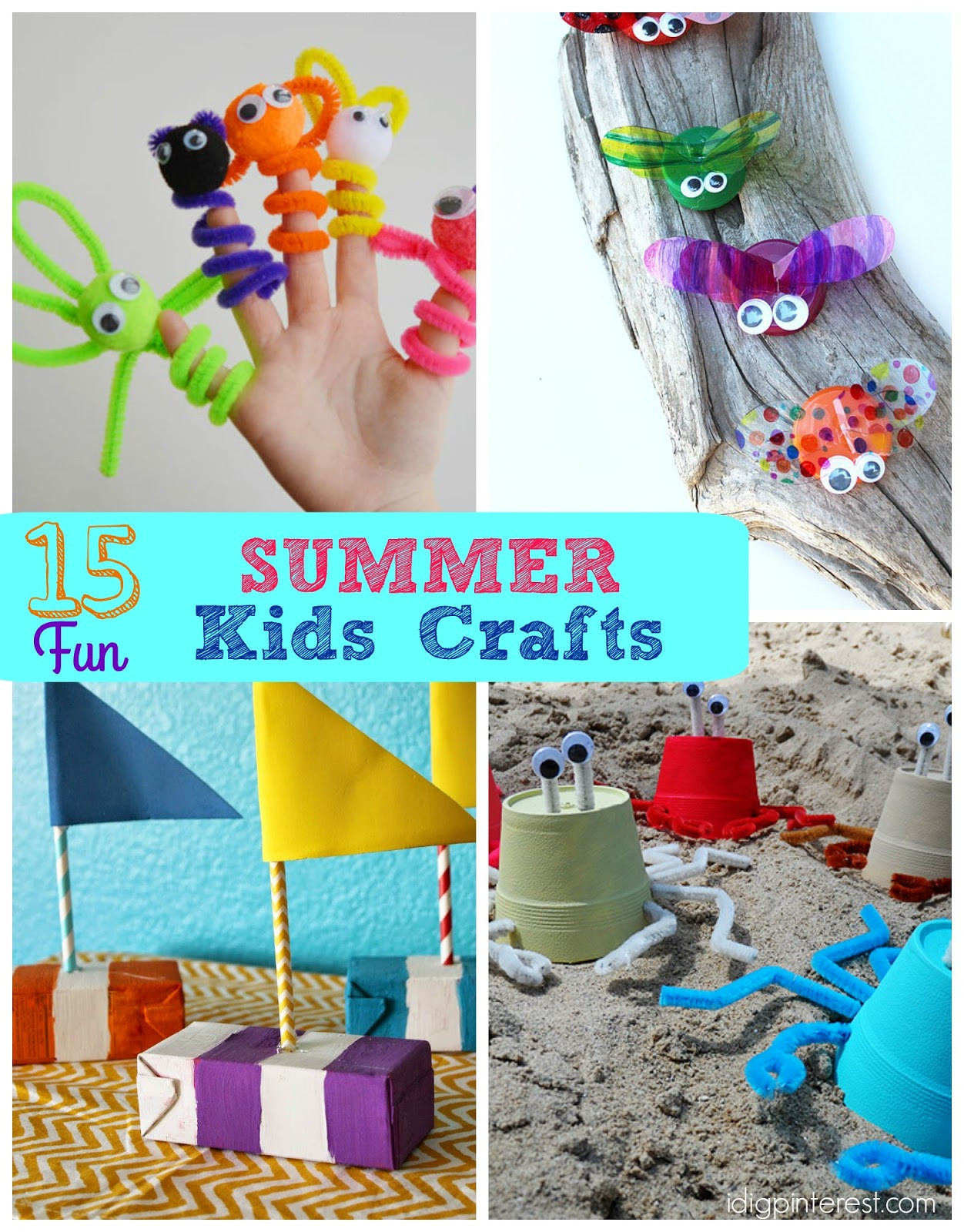 Fun Summer Crafts
 15 Fun Summer Kids Crafts I Dig Pinterest
