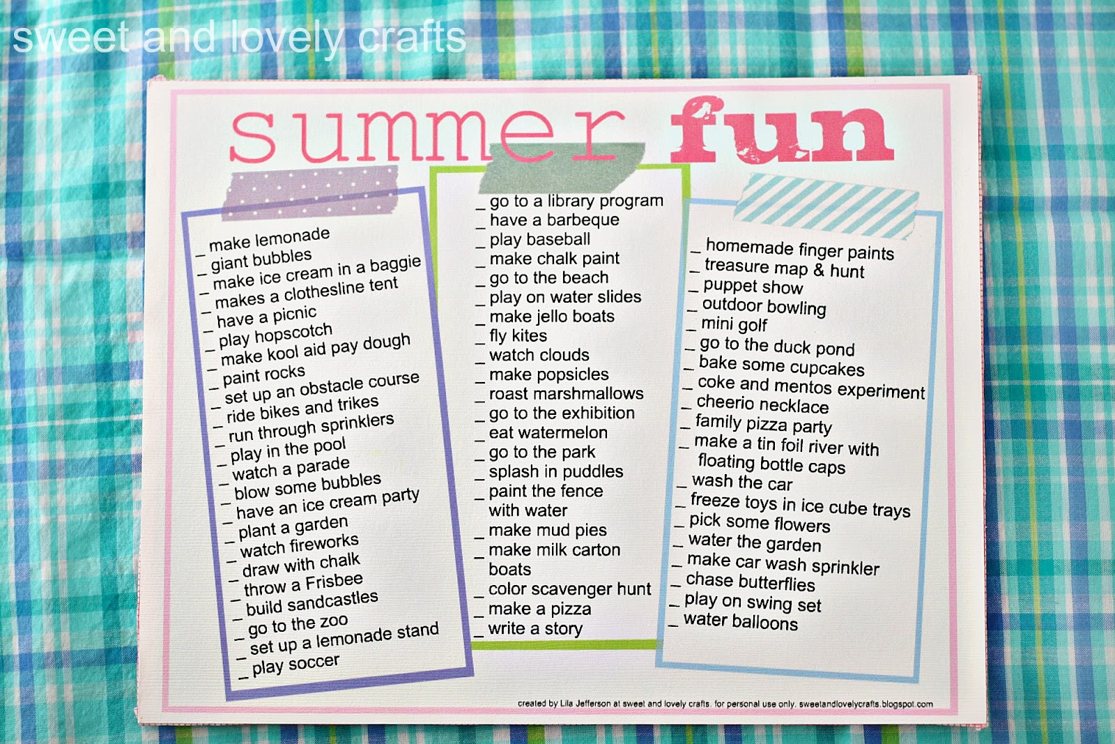 Fun Summer Ideas
 sweet and lovely crafts summer fun printable