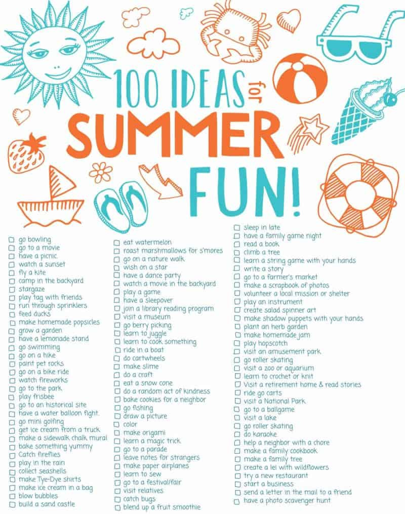 Fun Summer Ideas
 100 Fun Summer Activities For Kids