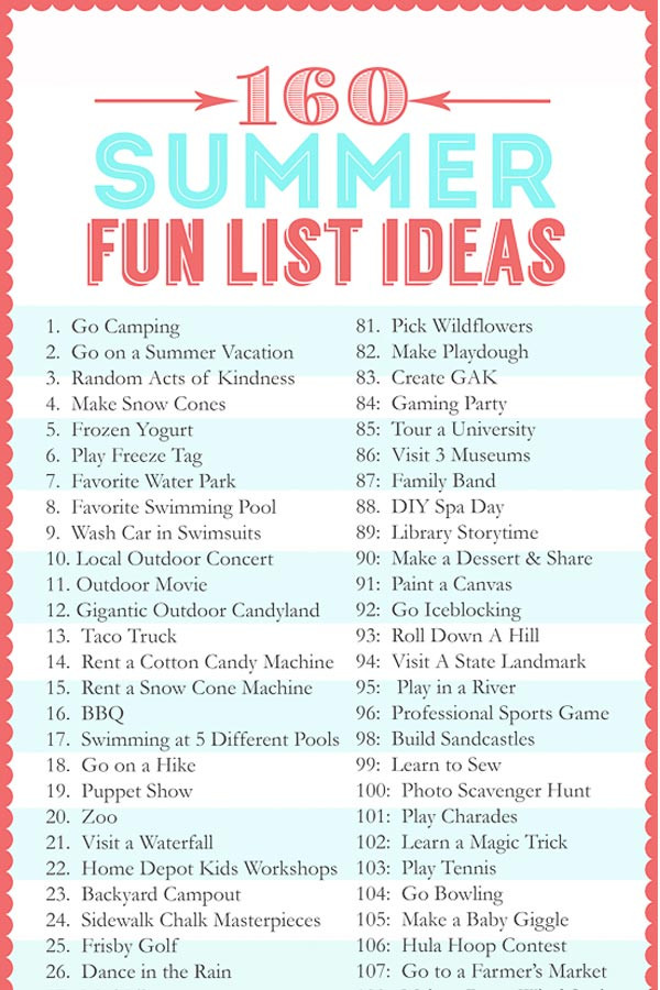 Fun Summer Ideas
 160 Summer Fun List IDEAS The Crafting Chicks