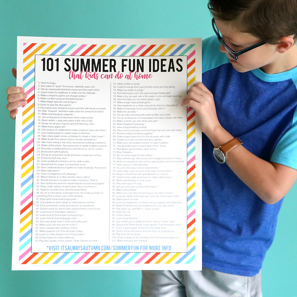 Fun Summer Ideas
 101 summer fun ideas that kids can do at home It s