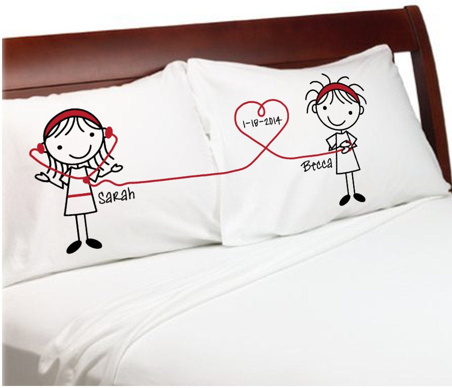 Gay Valentines Day Gift
 Listen to My Heart Girlfriends Lesbian Couple Pillowcases