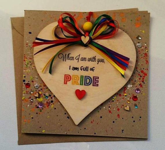 Gay Valentines Day Gift
 Lgbt pride valentines card valentines wooden card lesbian
